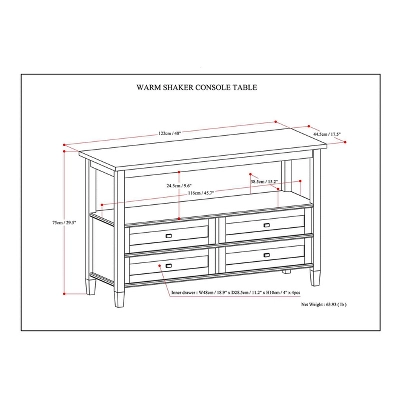 48" Norfolk Solid Wood Console Sofa Table - Wyndenhall 10 48" Norfolk Solid Wood Console Sofa Table - Wyndenhall - Image 8