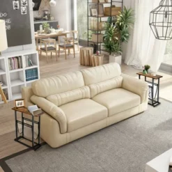 Costway 2PCS Industrial End Side Table Nightstand With Mesh Holder Rustic Brown -Furniture Specialty Store GUEST 2deeb8e4 0225 424d 968f a6939880fa33