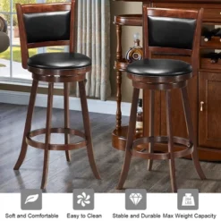 Costway 3pcs Pub Table Set 30'' Round Bar Height Table & 2pcs Swivel Bar Stools -Furniture Specialty Store GUEST 2e5c3d95 e5fa 42fc a0ee 5fec66b59abb
