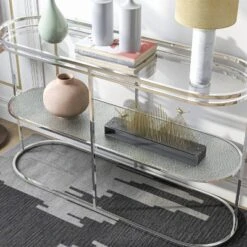 Javete Glam 1 Shelf Sofa Table Chrome - HOMES: Inside + Out -Furniture Specialty Store GUEST 2ed297ca 1098 48b1 bc9a 9187095a50fd