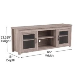 Emma And Oliver TV Stand For Up To 80" TV's - 65" Media Console With Classic Full Glass Doors & 3 Adjustable Shelves -Furniture Specialty Store GUEST 2edf4b0b 3062 4613 9af5 813e348abb56