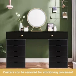 Costway 5 Drawer Chest Storage Dresser Floor Cabinet Organizer With Wheels Black -Furniture Specialty Store GUEST 2f680fc8 9d7e 4e58 bf57 61124ac92404