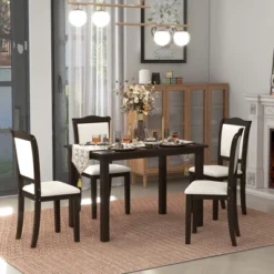 5-Piece Wood Dining Table Set With Upholstered Chairs-ModernLuxe -Furniture Specialty Store GUEST 2fc4441e b840 4548 b937 9718704eb4b7