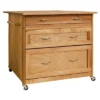 Wood 3 Drawer Kitchen Cart In Natural Birch Brown - Catskill Craftsmen -Furniture Specialty Store GUEST 302aeba9 9588 4474 89bc e3c28b388dc3