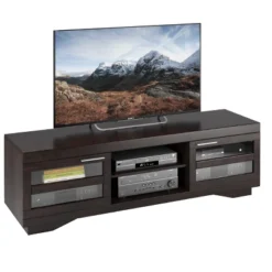 Granville Wood Veneer Mocha TV Stand For TVs Up To 80" Espresso - Sonax