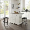 Julia Stainless Steel Top Kitchen Island With 2 Upholstered Saddle Counter Height Barstools White - Crosley -Furniture Specialty Store GUEST 30517073 ad59 4681 b02f 78c14ac52ed4