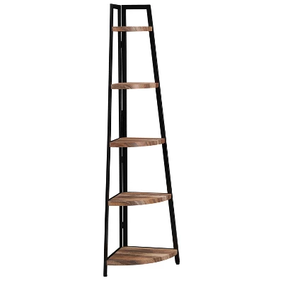 70" Free Standing 5 Tier Pyramid Corner Shelf - Danya B. 5 70" Free Standing 5 Tier Pyramid Corner Shelf - Danya B. - Image 3