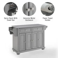 Alexandria Stainless Steel Top Kitchen Island/Cart Gray/Stainless Steel - Crosley -Furniture Specialty Store GUEST 30f09c25 644a 4714 a2af 9fbe246381e1