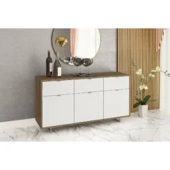 Montana 58 Inch Sideboard - Walnut And White - Polifurniture -Furniture Specialty Store GUEST 3178e577 1324 456c 8521 9513f8fc330d