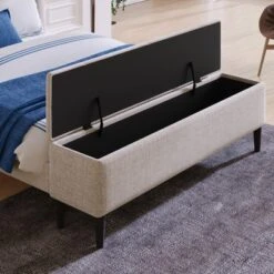 Queen Size Upholstered Wood Storage Platform Bed Frame With Storage Ottoman Bench-ModernLuxe -Furniture Specialty Store GUEST 318c4be4 ec4a 45ef b440 10210aff9e33