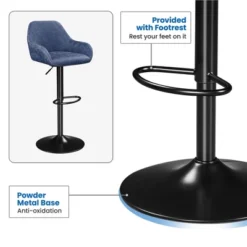 Yaheetech 2pcs Upholstered Height Adjustable Swivel Bar Stools Set -Furniture Specialty Store GUEST 31f98647 9c14 445c b5b7 7ceaa1610712