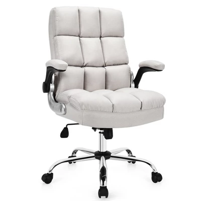 Costway High Back Big & Tall Office Chair Adjustable Swivel W/Flip-up Arm 12 Costway High Back Big & Tall Office Chair Adjustable Swivel W/Flip-up Arm - Image 10