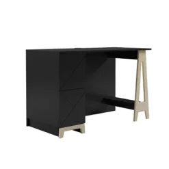 Atypik Desk With 3 Drawer File Cabinet - Nexera