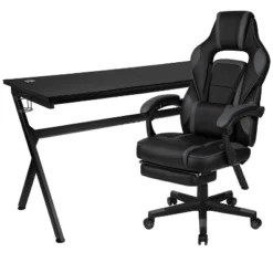 Flash Furniture Gaming Desk With Cup Holder/Headphone Hook/Removable Mousepad Top & Reclining Back/Arms Gaming Chair With Footrest 33 Flash Furniture Gaming Desk With Cup Holder/Headphone Hook/Removable Mousepad Top & Reclining Back/Arms Gaming Chair With Footrest -Furniture Specialty Store GUEST 336d5609 a20c 467d bf57 81784f3662fc