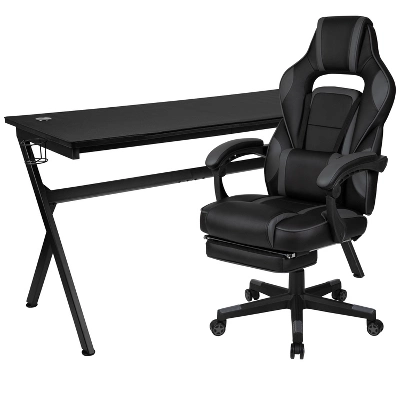 Flash Furniture Gaming Desk With Cup Holder/Headphone Hook/Removable Mousepad Top & Reclining Back/Arms Gaming Chair With Footrest 18 Flash Furniture Gaming Desk With Cup Holder/Headphone Hook/Removable Mousepad Top & Reclining Back/Arms Gaming Chair With Footrest - Image 16