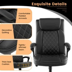 Costway Adjustable Office Desk Chair Ergonomic Executive Chair With Padded Headrest Armrest -Furniture Specialty Store GUEST 33b94afc 0a46 44d6 8587 cf114b36d859