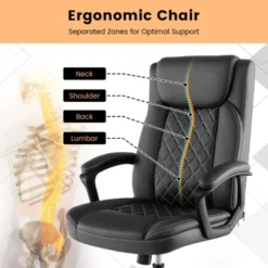 Costway Adjustable Office Desk Chair Ergonomic Executive Chair With Padded Headrest Armrest -Furniture Specialty Store GUEST 33f4f2e3 e4cb 4ca9 bdcf 423175bd6e50
