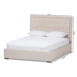 Queen Taylor Modern And Contemporary Fabric Upholstered Gas Lift Platform Bed Light Beige - Baxton Studio 19 Queen Taylor Modern And Contemporary Fabric Upholstered Gas Lift Platform Bed Light Beige - Baxton Studio -Furniture Specialty Store GUEST 351f3714 f743 43a6 a445 acbe29346323