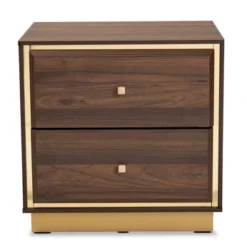Cormac Wood And Metal 2 Drawer Nightstand - Baxton Studio -Furniture Specialty Store GUEST 3529b2b0 b9fd 407a 9dbb c3f24f4eafa0