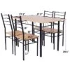Costway 5 Piece Dining Table Set 29.5" With 4 Chairs Wood Metal Kitchen Breakfast Furniture Brown -Furniture Specialty Store GUEST 358289ff 4012 4ec5 9b60 b71ca7d91c2c