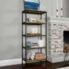 Hastings Home 5-Tier Open Bookshelf – Industrial Bookcase With Steel Frame, Black -Furniture Specialty Store GUEST 35971e96 0cb2 4e6f a7be a298db499a40