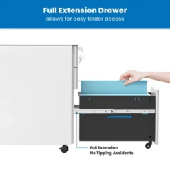 Mount-It! Mobile File Pedestal Cabinet With 3 Drawers & Lock | Slim Design Under Desk Storage & Organizer For Files, Folders & Office Supplies | White -Furniture Specialty Store GUEST 36244d94 7e08 48a1 a223 93e1cf8baa04