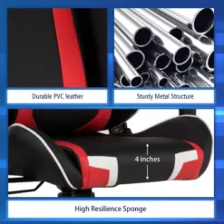 Costway Gaming Desk & Chair Set Z-Shaped Racing Style Desk With Massage Swivel Gaming Chair -Furniture Specialty Store GUEST 368c28d2 d11a 47f9 81a8 95acaa7a3d2b