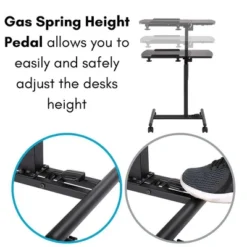 BIRDROCK HOME Adjustable Mobile Laptop Stand - Black -Furniture Specialty Store GUEST 36ae26c5 3992 40bd 8e92 269e5891a317