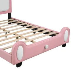 Full/Twin Size Upholstered Rabbit-Shape Princess Platform Bed, White+Pink-ModernLuxe -Furniture Specialty Store GUEST 36b0137f 1f43 43ea 8c10 c7ab4d30e971
