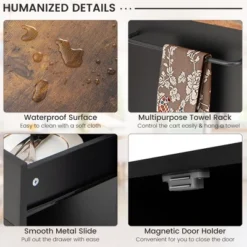 Costway Kitchen Island Cart Rolling Storage Cabinet W/ Drawer & Spice Rack Shelf -Furniture Specialty Store GUEST 36bc2479 c186 4c23 a4a9 ed9d9add75b8