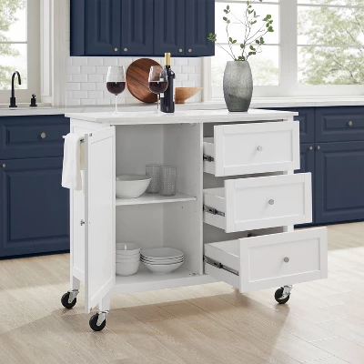 Soren Stone Top Kitchen Island/Cart White - Crosley 15 Soren Stone Top Kitchen Island/Cart White - Crosley - Image 13
