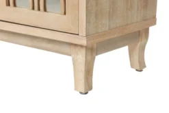 Jamie 59.8" W 4 Mirrored Doors Multi-functional Retro Style Wooden Storage Cabinets With 2 Adjustable Inner Shelf And Pine Legs-Maison Boucle -Furniture Specialty Store GUEST 3737d2bf 62e6 4514 981f 32c55fc2d8d9