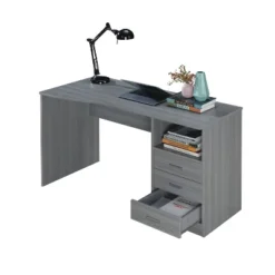 Classic Computer Desk With Multiple Drawers Gray - Techni Mobili -Furniture Specialty Store GUEST 373bdf64 f397 416f bb79 10e3baf3f0cf