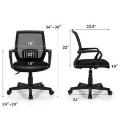 Costway Mid-Back Office Executive Chair Mesh Chair Height Adjustable W/ Lumbar Support -Furniture Specialty Store GUEST 37680dc6 f36e 42ac 86c8 1886fce3415a
