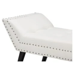 Tamblin Modern And Contemporary Faux Leather Upholstered Large Ottoman Seating Bench - White - Baxton Studio -Furniture Specialty Store GUEST 37913775 450c 446a a532 0e6cd2c29cc7