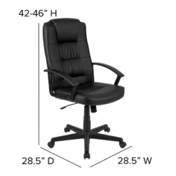 Flash Furniture Biscayne Flash Fundamentals High Back Black LeatherSoft-Padded Task Office Chair With Arms -Furniture Specialty Store GUEST 379bbda7 1e9a 4ef1 8560 ea56cdfef3e9