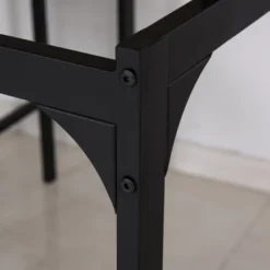 HOMCOM 5 Piece Modern Dining Table And 4 Stools Industrial Dining Set With Footrest & Metal Legs, For Kitchen, Natural -Furniture Specialty Store GUEST 379ebc80 5647 4125 963f 445f7247e9db