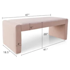 Kaia 47" Contemporary Farmhouse Linen Fabric Waterfall Upholstered Bench-The Pop Maison -Furniture Specialty Store GUEST 3815712b 82a5 4409 9743 eaf79afdc68d