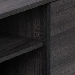 Hollywood Wood Grain TV Stand For TVs Up To 55" With Doors Dark Gray - CorLiving -Furniture Specialty Store GUEST 38709588 453c 40ec 9608 fe5537376171