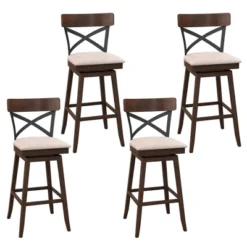 Costway Set Of 4 Wooden Swivel Bar Stools Upholstered Counter Height Dining Chairs 19 Costway Set Of 4 Wooden Swivel Bar Stools Upholstered Counter Height Dining Chairs -Furniture Specialty Store GUEST 3875a733 0888 4353 98e5 346f31bf5a3e