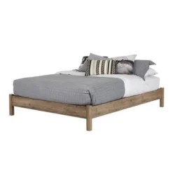 Munich Platform Bed Weathered Oak - South Shore -Furniture Specialty Store GUEST 38834319 539d 47e4 9600 c052f2342b19