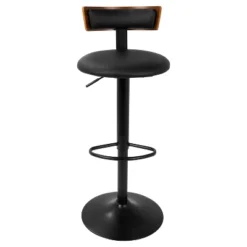 Weller Contemporary Barstool With Black Frame Walnut Wood/Black - Lumisource -Furniture Specialty Store GUEST 3948a5e7 f6da 481f bf0d 6f5cef84aa93