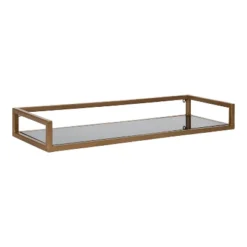 24" X 8" X 3" Blex Metal And Glass Wall Shelf - Kate & Laurel All Things Decor -Furniture Specialty Store GUEST 398e7ff8 6b74 4e25 b863 afabbed209a3