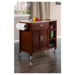 Mabel Kitchen Cart Wood/Walnut/Natural - Winsome -Furniture Specialty Store GUEST 39c4f24f 2047 4308 9b8a bd2a5219ec71