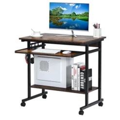 Costway Computer Desk Rolling Laptop Cart Writing Workstation W/ Keyboard Tray -Furniture Specialty Store GUEST 3a8e6ac5 3c43 4ae9 ab08 9fda78e4a92f