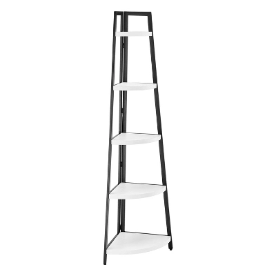 70" Free Standing 5 Tier Pyramid Corner Shelf - Danya B. 11 70" Free Standing 5 Tier Pyramid Corner Shelf - Danya B. - Image 9