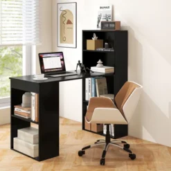 Costway Computer Desk Writing Workstation Office W/6-Tier Storage Shelves WhiteBlack -Furniture Specialty Store GUEST 3b1ae4f0 33f4 4a0e add2 878659d70803