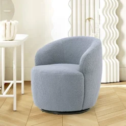 360° Swivel 25.60'' Wide Soft Touch Modern Teddy Tiny Upholstered Barrel Varity Chairs -The Pop Maison -Furniture Specialty Store GUEST 3b5c948a 4a74 47b2 b41a 5b3f2deda501