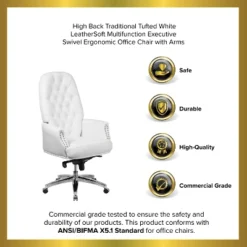 Emma And Oliver High Back Traditional Button Tufted Multifunction Swivel Ergonomic Office Chair -Furniture Specialty Store GUEST 3b70dff7 5271 45ab b2f3 d7681110b51c