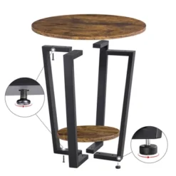 Yaheetech Industrial Side Table, Round Sofa Table With Storage Rack -Furniture Specialty Store GUEST 3b8b81f2 4982 472c 9471 6fd343935751